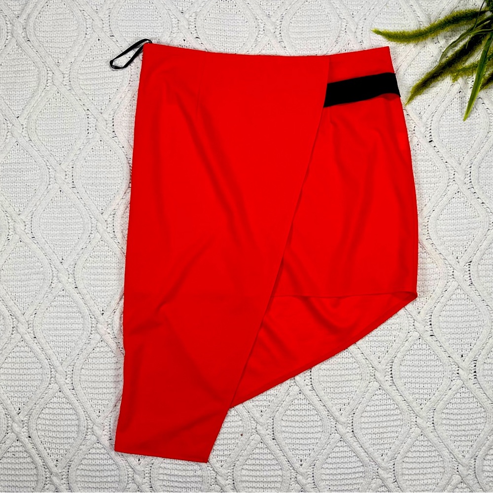 NWT Missguided Asymmetrical Mini Skirt Orange 12